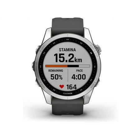 Garmin fenix 7S 42mm Multisport GPS Smartwatch, Silver with Graphite Band