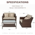 thumbnail image 4 of SUNCROWN 4 Piece Outdoor Patio Sectional Set  ,Rattan Wicker Furniture Conversation Set (Brown), 4 of 6