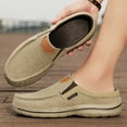 thumbnail image 6 of Mens Casual Anti Slip Loafers Hiking Outdoor Canvas Flat Shoes Breathable Comfortable Soft Bottom Driving Shoes Brown 9.5 US, 6 of 7