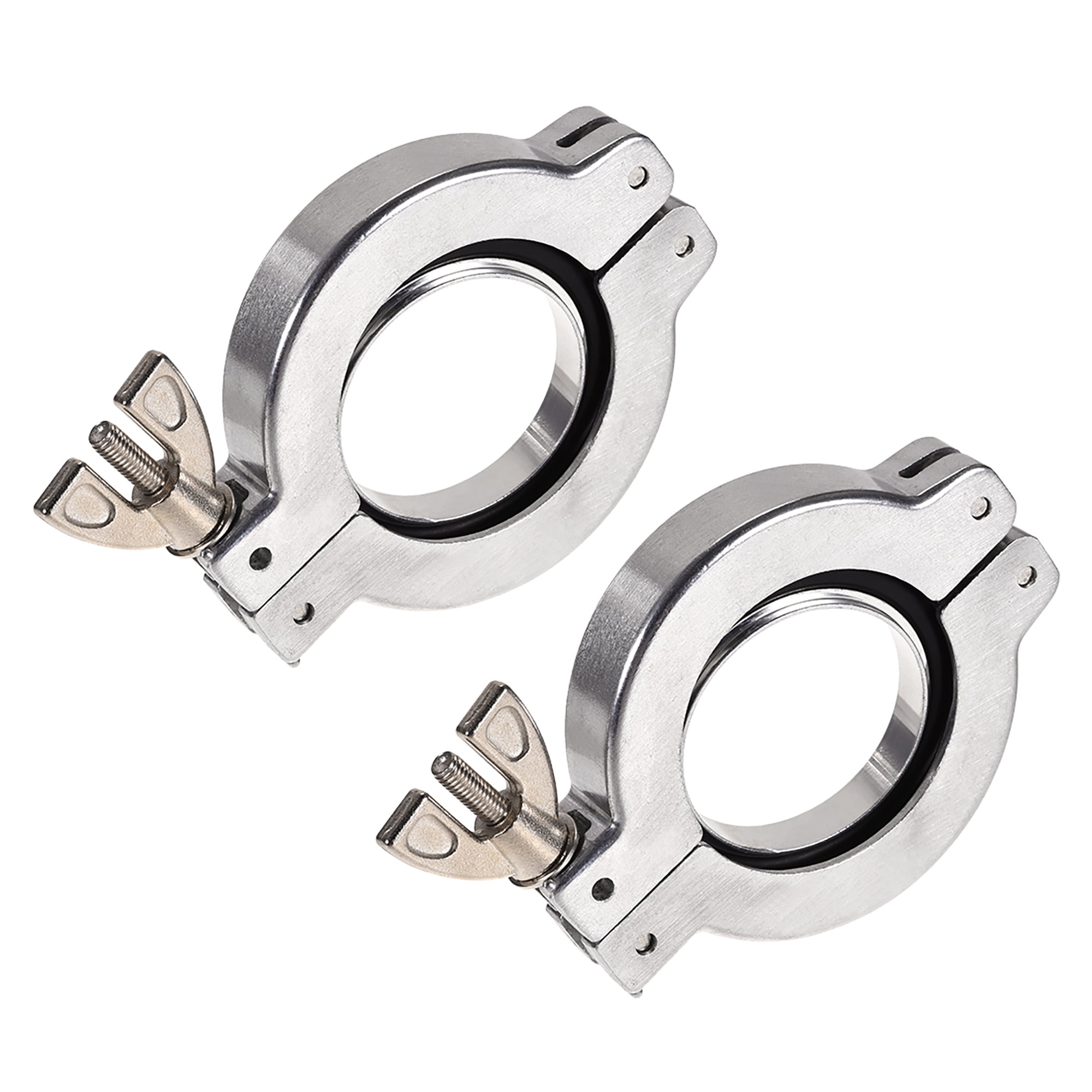 2 Pcs Sanitary TriClamp 53mmx31mm KF25 Single Pin Tri Clamp Wing Nut w Center Ring for Ferrule