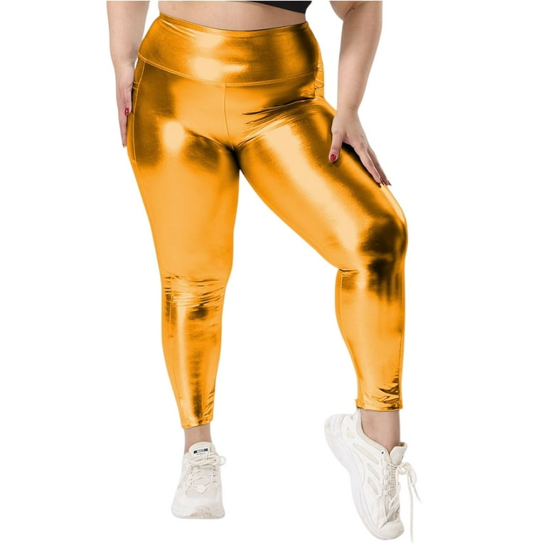 Ovticza Womens Plus Size Capri Leggings Stretchy Cropped Tights