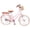Pink, variant on LuckyNote 22 Inch Beach Cruiser Bike, Commuter Bicycle with Front Basket High Carbon Steel Frame Comfortable City Bike for Outdoor Riding, Pink
