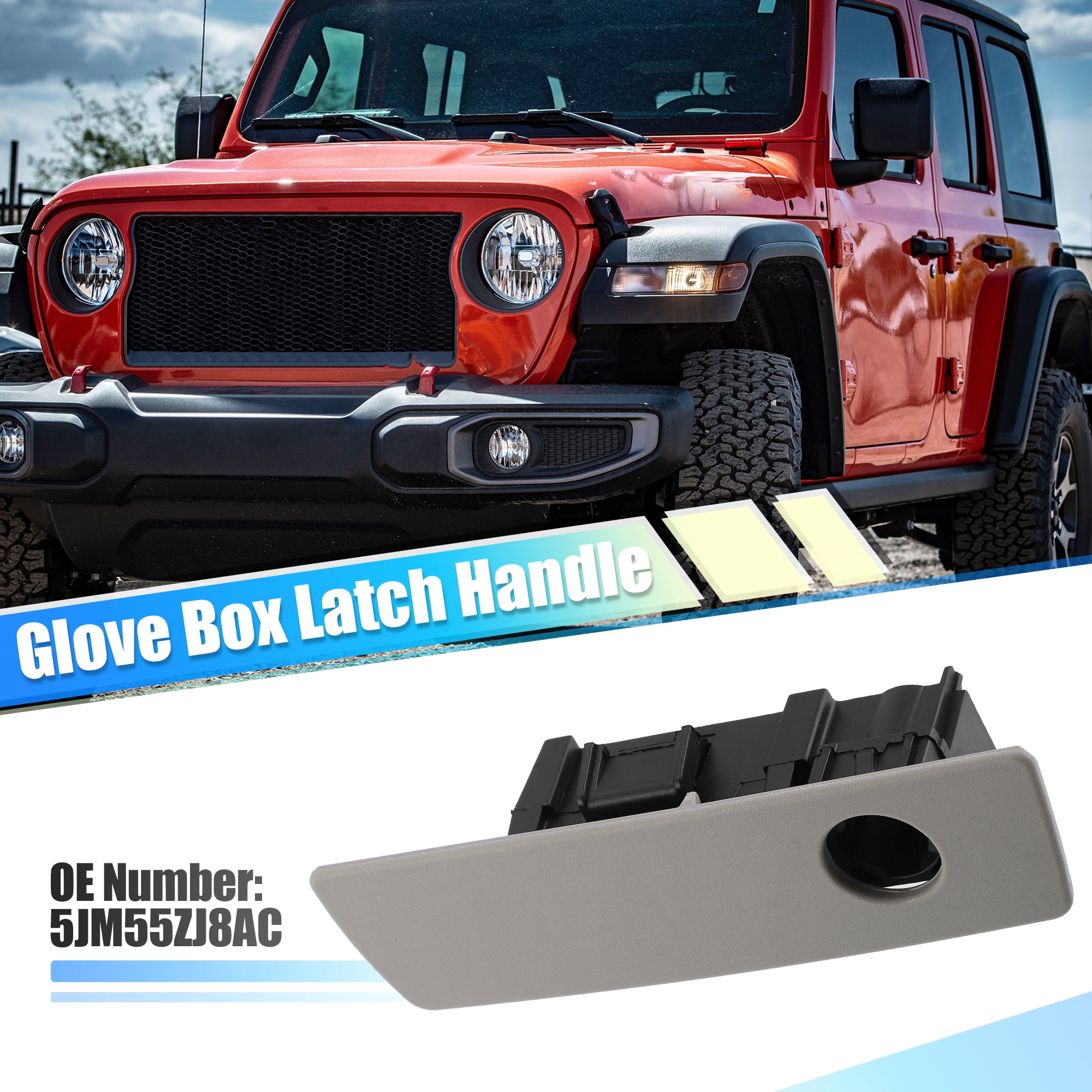Glove Box Latch Handle Car Interior Accessories 5JM55ZJ8AC for Jeep Wrangler Plastic Black Beige