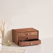 Black Walnut Wooden Jewelry Box, Jewelry Organizer for Women