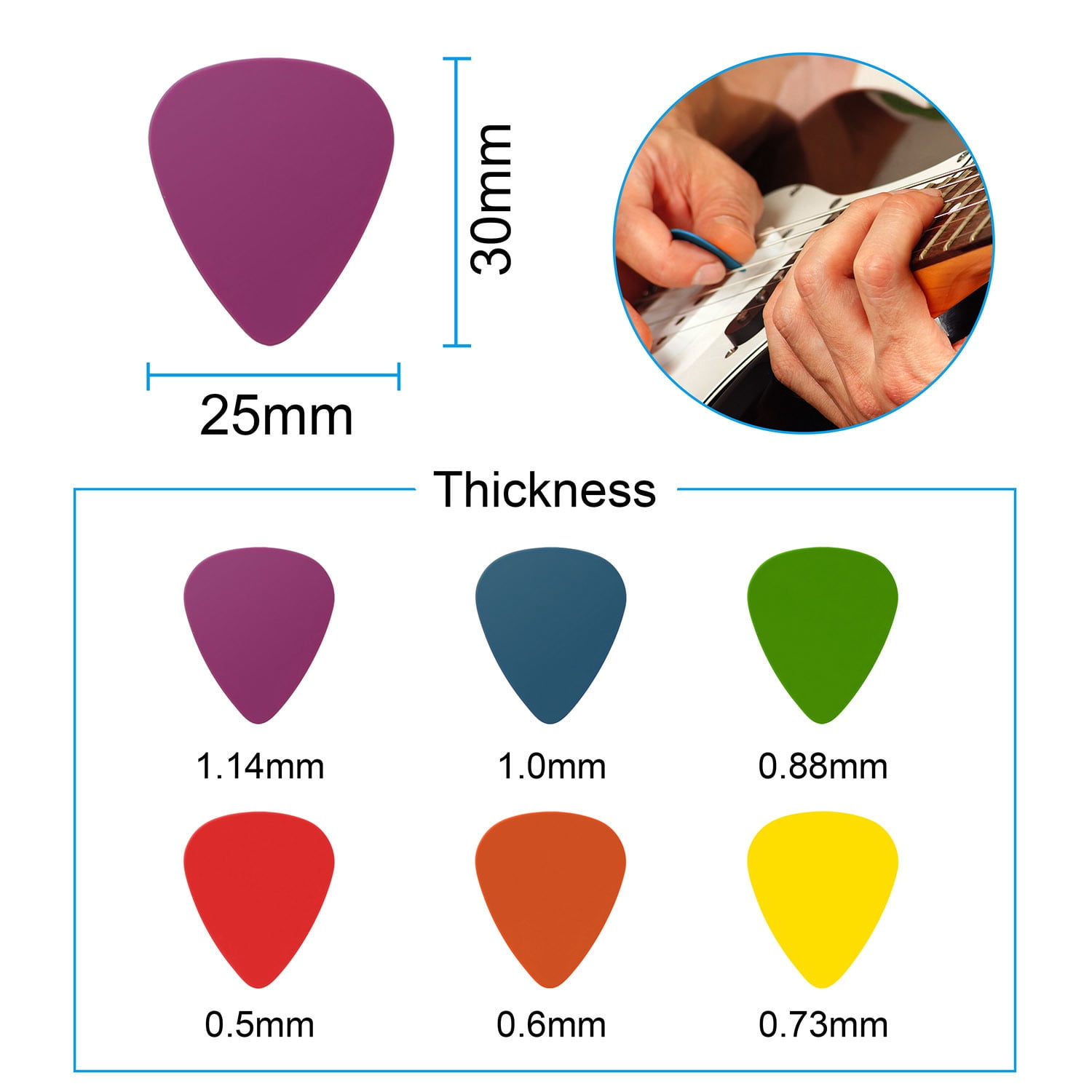 12 Packs Standard Acoustic Electric Plectrums Guitar Picks
