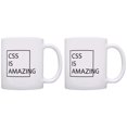 thumbnail image 1 of ThisWear Programmer Gifts CSS is Amazing Office Gifts Coworker 11 ounce 2 Pack Coffee Mugs, 1 of 4