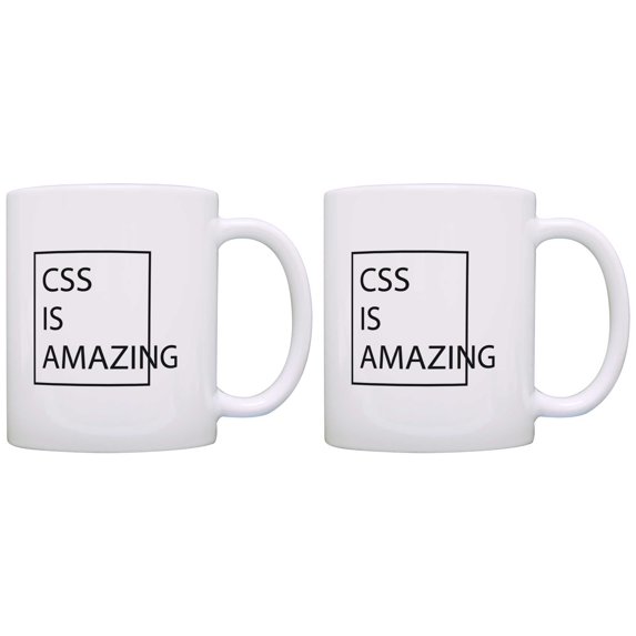 ThisWear Programmer Gifts CSS is Amazing Office Gifts Coworker 11 ounce 2 Pack Coffee Mugs