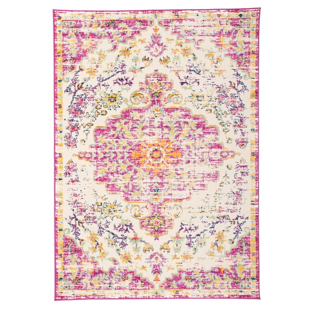 Vintage Traditional Bohemian Area Rug 5' x 7' Pink
