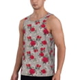 thumbnail image 2 of Wukai Rose Flowers Print Men’s Workout Tank Top Sleeveless Muscle T shirt Gym Running Fitness Tank Top-Large, 2 of 7
