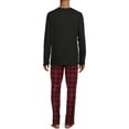 thumbnail image 5 of Hanes Men’s and Big and Tall Men’s Long Sleeve Crewneck Pajamas Set, 2-Piece, 5 of 6