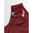 thumbnail image 4 of Womens Red One Shoulder Maxi Dress With Metal Buckle Detail And Mesh Hem, 4 of 8