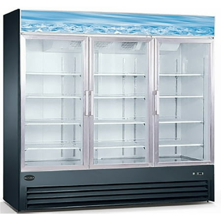 Heavy Duty Commercial 72 Glass 3 Door Merchandiser Refrigerator