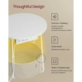 thumbnail image 2 of VASAGLE LILEA Collection - Side Table with Charging Station, Round End Table with Fabric Basket, LED Nightstand with USB Ports, Modern, for Living Room, Matte White and Camel Brown, 2 of 6