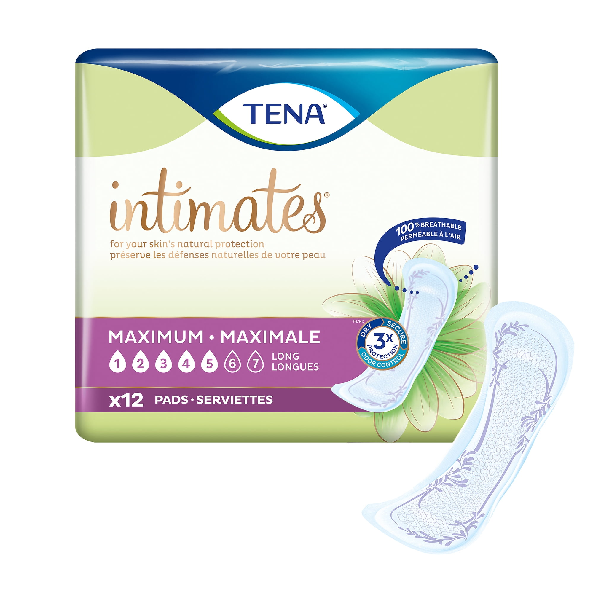TENA Intimates Maximum Long Female Incontinent Pad Long Length 15" L
