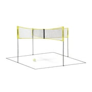 CROSSNET Four Square Volleyball Net and Game Set with Carrying Backpack & Ball