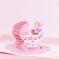 thumbnail image 3 of Baby Shower Card, Baby Girl Card, Congratulations Card, Congrats Newborn Pop Up Card for New Birthday,3D Baby Carriage Card, 3 of 6