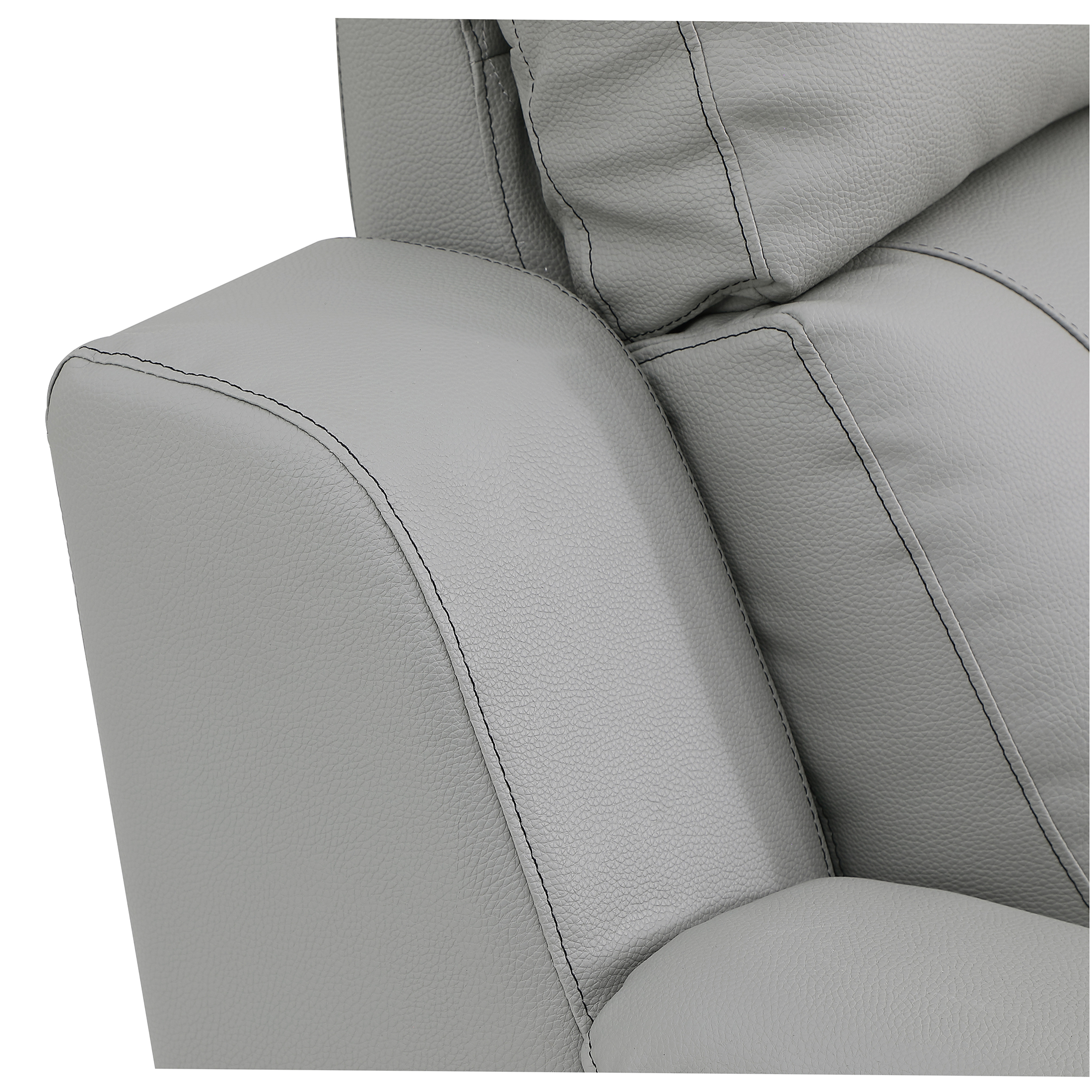JERFIT Modern Recliner Chair Leather Reclining Chair with Lumbar Support, Air Upholstered Fabric, Gray