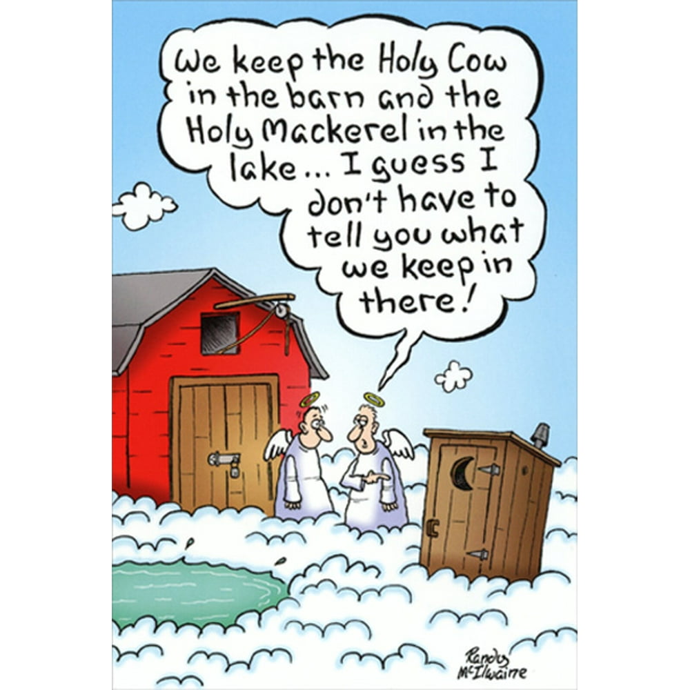 Nobleworks Holy Cow, Holy Mackerel Randy McIlwaine Box of 12 Humorous / Funny Christmas Cards