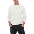 thumbnail image 5 of Puztloy Men's Sweater Pullover Crewneck Long Sleeve Lightweight Knit Soft Casual with Ribbing Edge Knitwear sweaters White, 5 of 8