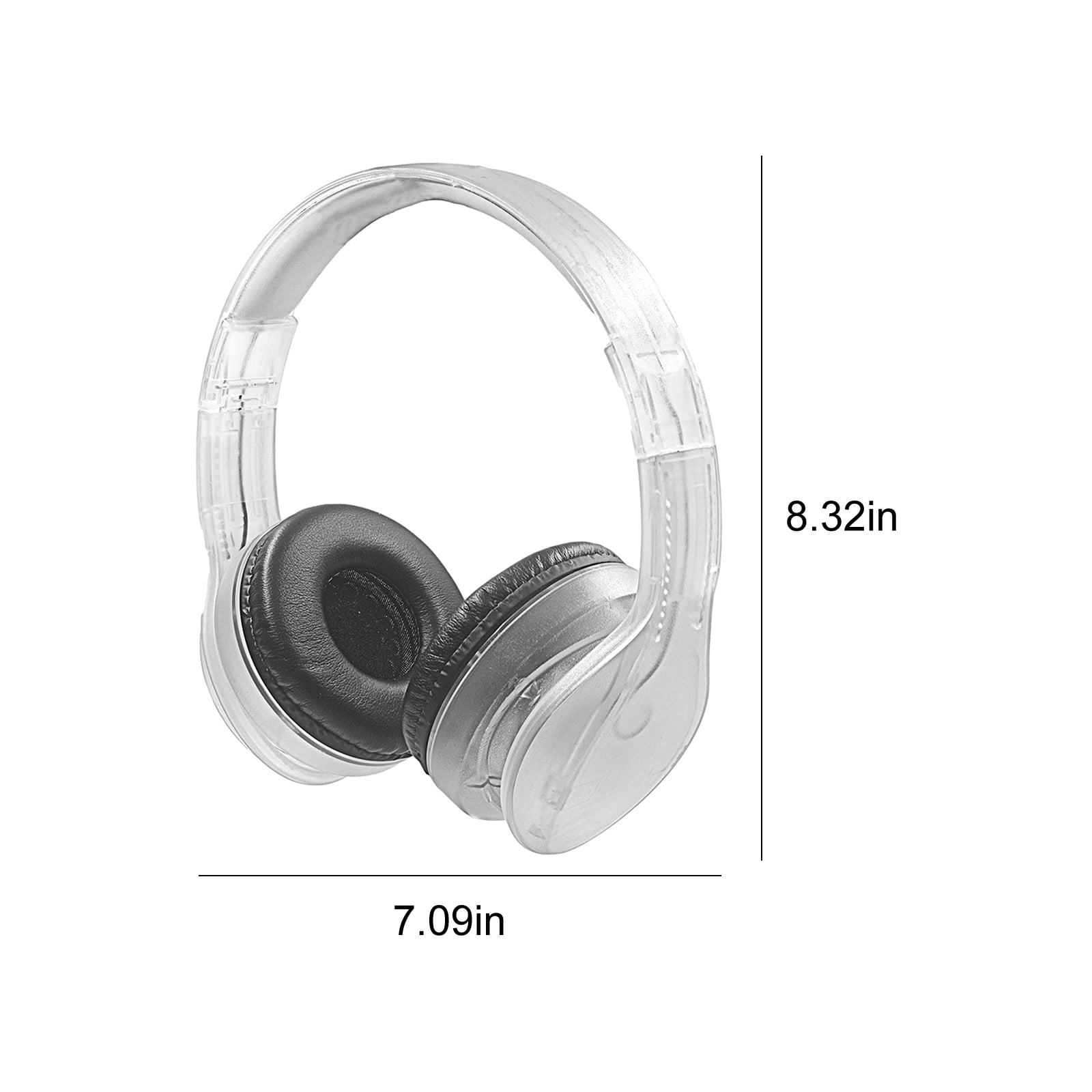 Headphones With Mic Clearance Transparent Over-Ear Headset, Wired Gaming Headset, Soundproof, Noise-Cancelling Headset Novelty In Appearance No Lag, No Stuttering Wireless Headphones For Kids
