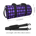 thumbnail image 2 of Balery purple argyle Bolsa de Gimnasio para Mujeres y Hombres, Bolsa de Viaje Impermeable, Bolsa de Fin de Semana con Compartimento para Zapatos y Bolsillo Húmedo, 2 of 6