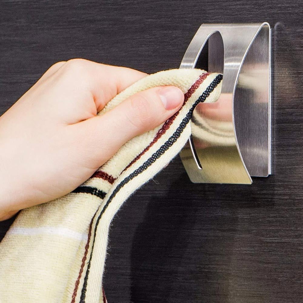 Tatkraft Iris Strong Self Adhesive Towel Holder Hanger Stick On for Bathroom WC Closet Stainless Steel 