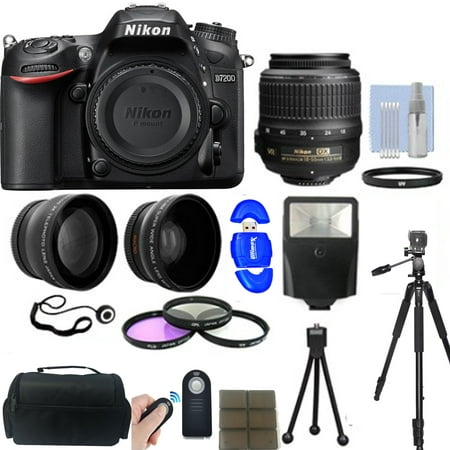 Nikon D7200/D7500 DX:Format 24.2MP Digital HD:SLR with 18:55mm VR Lens & Additional Accessories