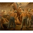 thumbnail image 2 of Anton Otto Fischer 14x12 Gold Ornate Wood Frame and Double Matted Museum Art Print Titled - The Scuffle Below Deck (1918), 2 of 4