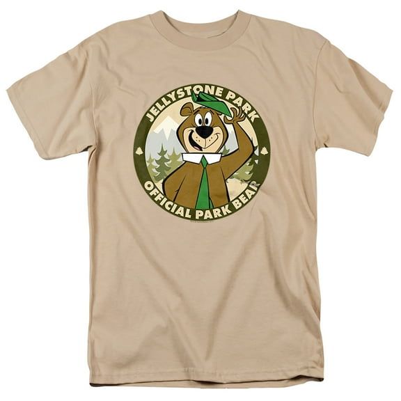 Yogi Bear Official Park Bear Unisex Adult T Shirt, Sand, Small