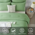 thumbnail image 2 of Davulos Green Comforter Set Queen Size,3 Pieces Modern Lightweight Queen Bedding Comforters Sets with Pillowcase Cozy Bed Set for All Season, 2 of 7