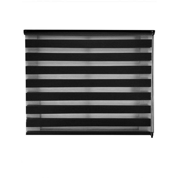Persiana sheer elegance color negro, medida 150cm de ancho y 180cm de alto, controla la privacidad de luz. Vanguardista