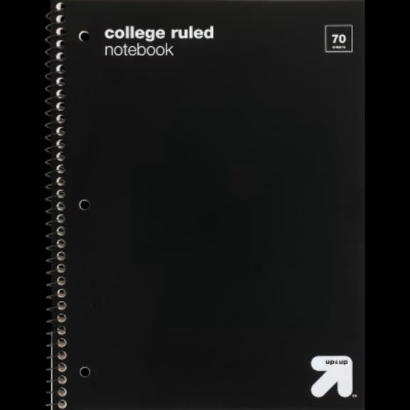 College Ruled 1 Subject Flexible Plastic Cover Spiral Notebook -