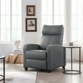 Alden Design Faux Leather Push Back Theater Recliner Chair with