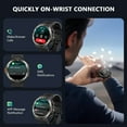 thumbnail image 4 of Blackview Military Smart Watch for Men, 1.45" HD Rugged Smartwatch with Calls, LED Flashlight, Compass, 100+ Sports Modes, 960mAh Battery, Waterproof, Compatible with iPhone Android, Khaki,Black, 4 of 12
