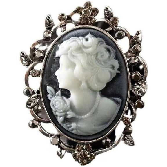 Lady Cameo Brooch Queen Cameo Brooch Pin Elegant Brooch,Costume Brooch for Women