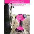 thumbnail image 6 of Tire Inflator Portable Air Compressor, Pink Cordless Car Tire Pump with 20V Rechargeable Battery, 12V Car Power Adapter, 150 PSI Handheld Air Pump for Car, Motorcycle, and Bike, Gift for Women, 6 of 10