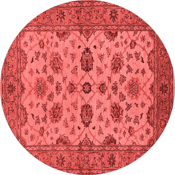 Ahgly Company Indoor Round Oriental Red Traditional Area Rugs, 3' Round