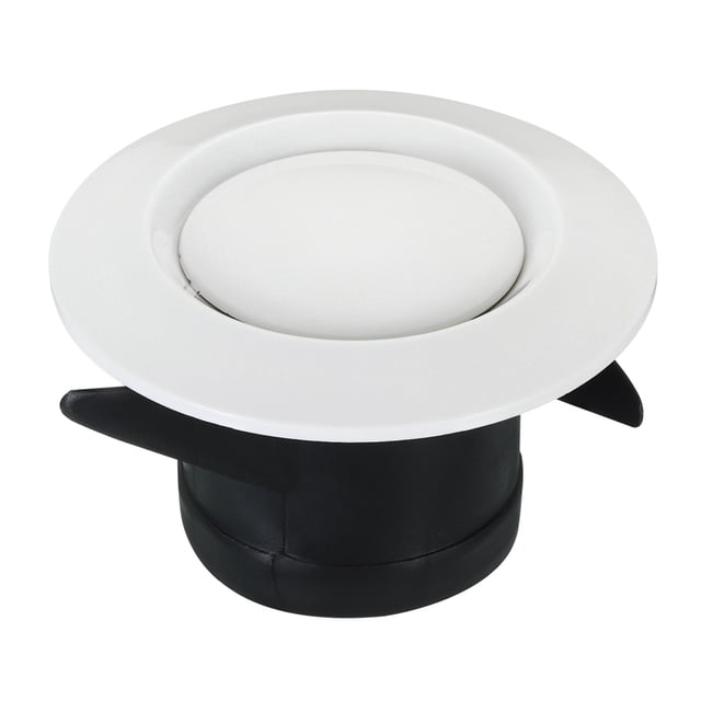 Unique Bargains Grille d'Aération Ronde de 3 Pouces, Diffuseur de Plafond Réglable, Couvercle de Gril, Persiennes en ABS, Évent de Soffite, Blanc