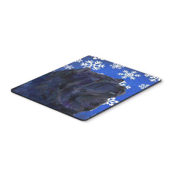 "Chow Chow Winter Snowflakes Holiday Mouse Pad Hot Pad or Trivet"