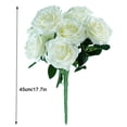 thumbnail image 2 of Ramo de flores de rosas artificiales Simulación Ramo de novia Seda Rosa falsa Decoración del hogar, Blanco Scienceny HA7293-02B, 2 of 6