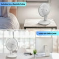 thumbnail image 5 of Comfort Zone 6" 2-Speed Quiet Portable Indoor Desk Fan with Stable Base and Adjustable Tilt, White, 5 of 8