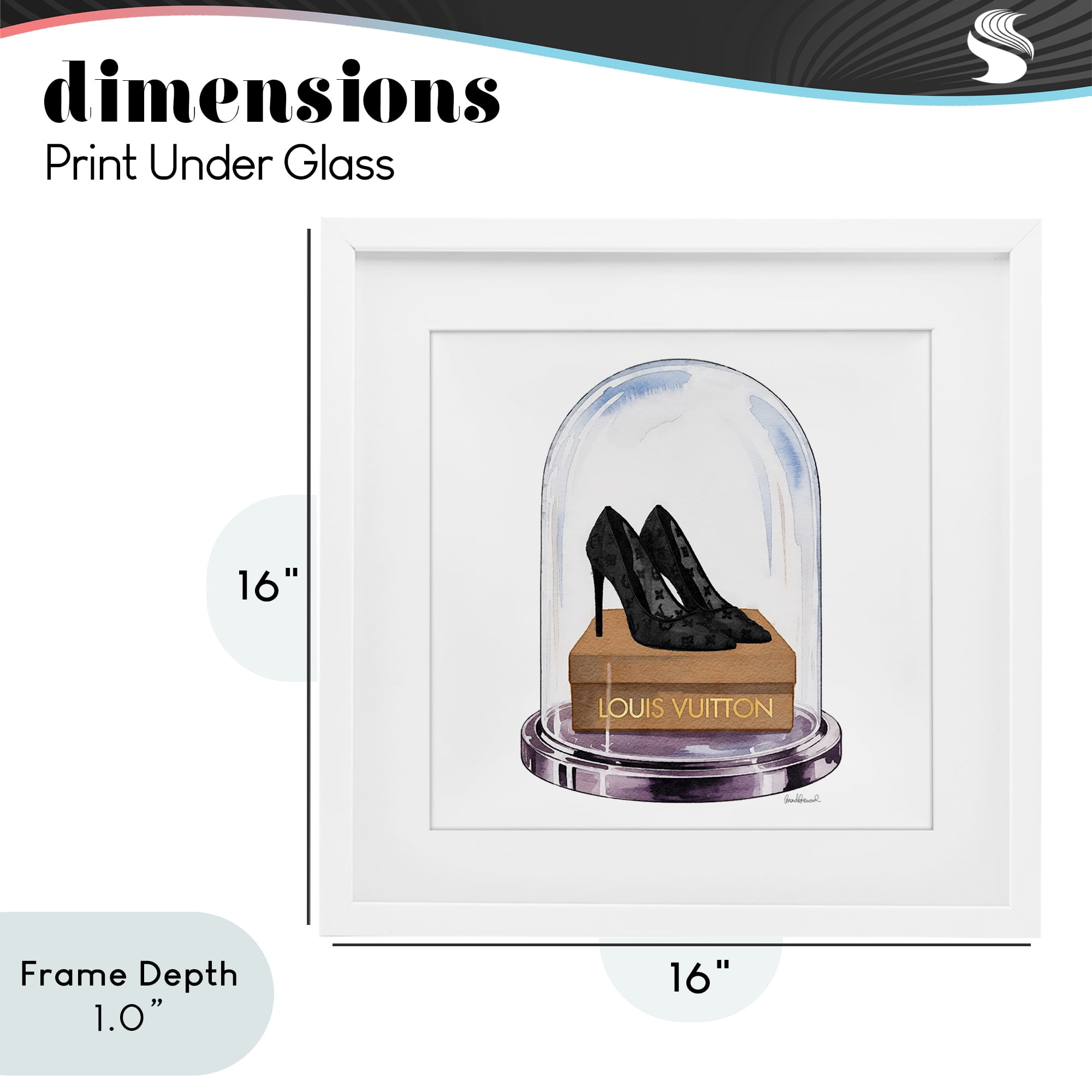 Stupell Industries Black Heels in Bell Jar White Framed Print Under Glass, design by Amanda Greenwood