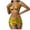 Gold, variant on WREESH Women's 3-Piece Halter Bikini Set Holographic Drawstring Skirt & Ruched Cover-Up 2025 Black