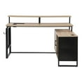 thumbnail image 4 of Scranton & Co 60"x 50" L-Shape Desk in River Oak with Matte Black Frame, 4 of 10