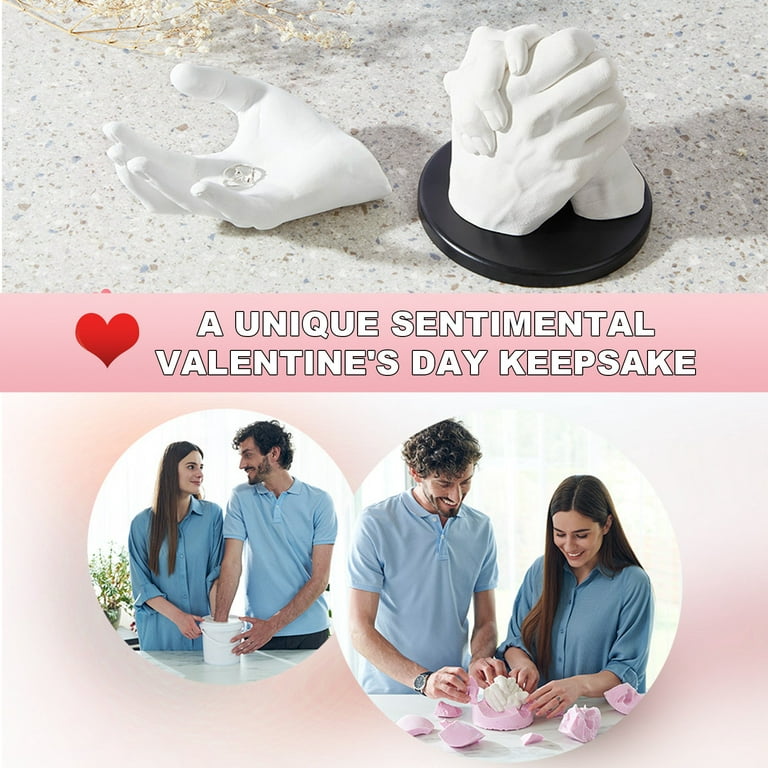 Lingouzi Valentine's Day DIY Hand Casting Kit Couples, Plaster Hand Mold  Casting Kit, DIY Anniversary Gifts for Couple Men, Women, Kids, Hand Mold  Kit
