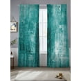 thumbnail image 2 of Teal Sheer Curtains 96 Inch Length 2 Panels Set for Living Room/Bedroom, Retro Oil Painting Modern Abstract Art Aesthetics Curtain Sheers Drapes Rod Pocket Curtains Window Treatment Set 52''x96''x2, 2 of 7