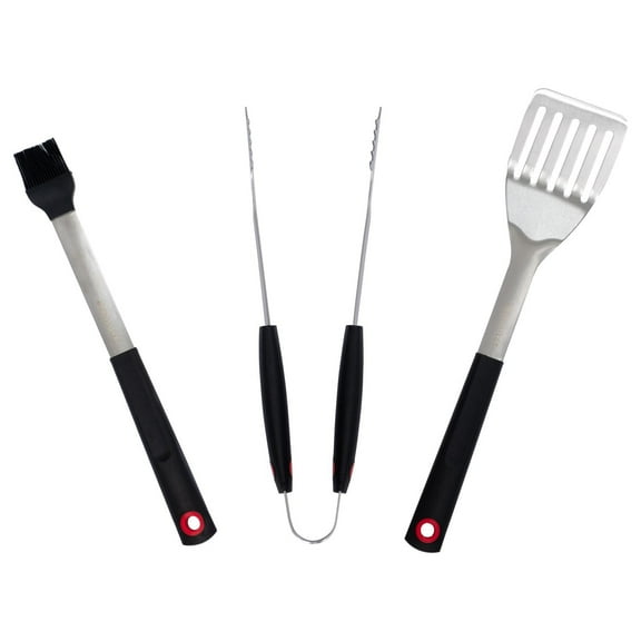 BBQGuys Signature 3-Piece Stainless Steel W/ Molded Handles Tool Set - BBQ-3PC-TS