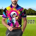thumbnail image 2 of HOMYGIFTS Men’s Pop Art Neon Grunge Golf Polo – Graffiti Spray & Metallic Sunburst, 2 of 9