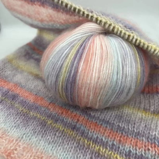 Nvzi Hilo de bucle de lujo acrílico de lana de felpa suave para hacer cabello de muñecas, tejer a crochet, fieltro de lana cardado de oveja, mecha, fibra (50 g, A125)