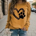 thumbnail image 2 of Arlun Womens Dog Mama Sweatshirts Dog Paw Printed Love Heart Graphics Long Sleeve Crewneck Pullovers Soft Comfortable Loose Thin Casual Hoodless Tops Yellow XL, 2 of 4